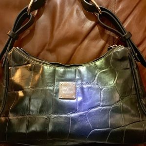 🎉Vintage Dooney & Bourke Black Croc Shoulder Bag